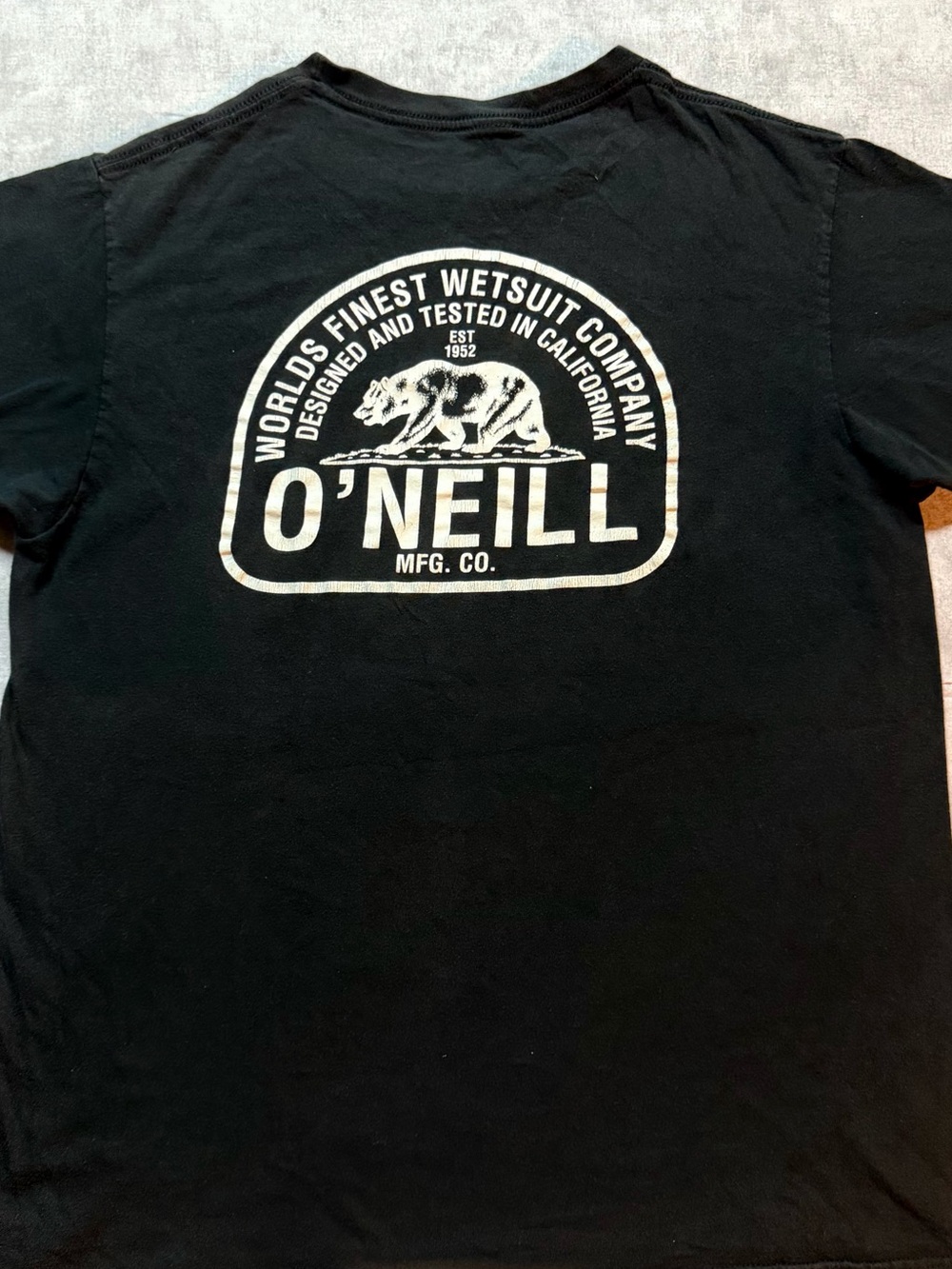 O'Neill Black Tee with White Bear Graphic